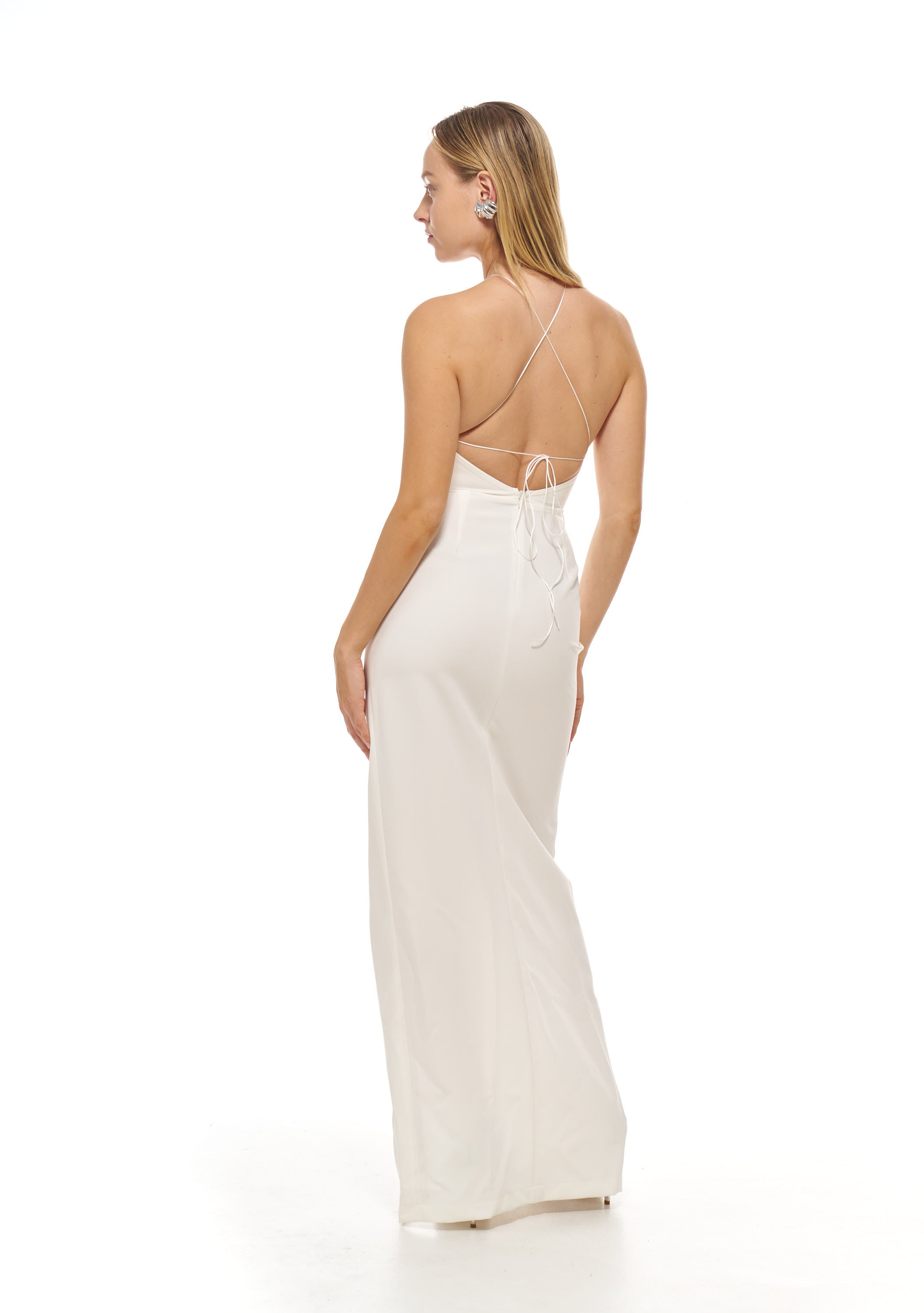 שמלת בל מקסי | לבן -