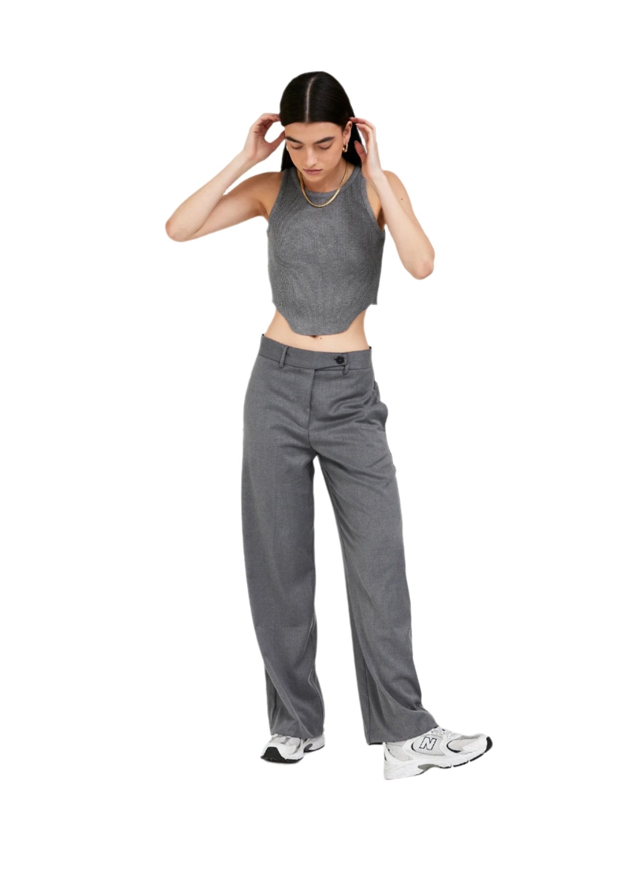 גופיית קרופ אלישה | אפור -