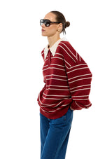 סריג דומיניק | בורדו פסים