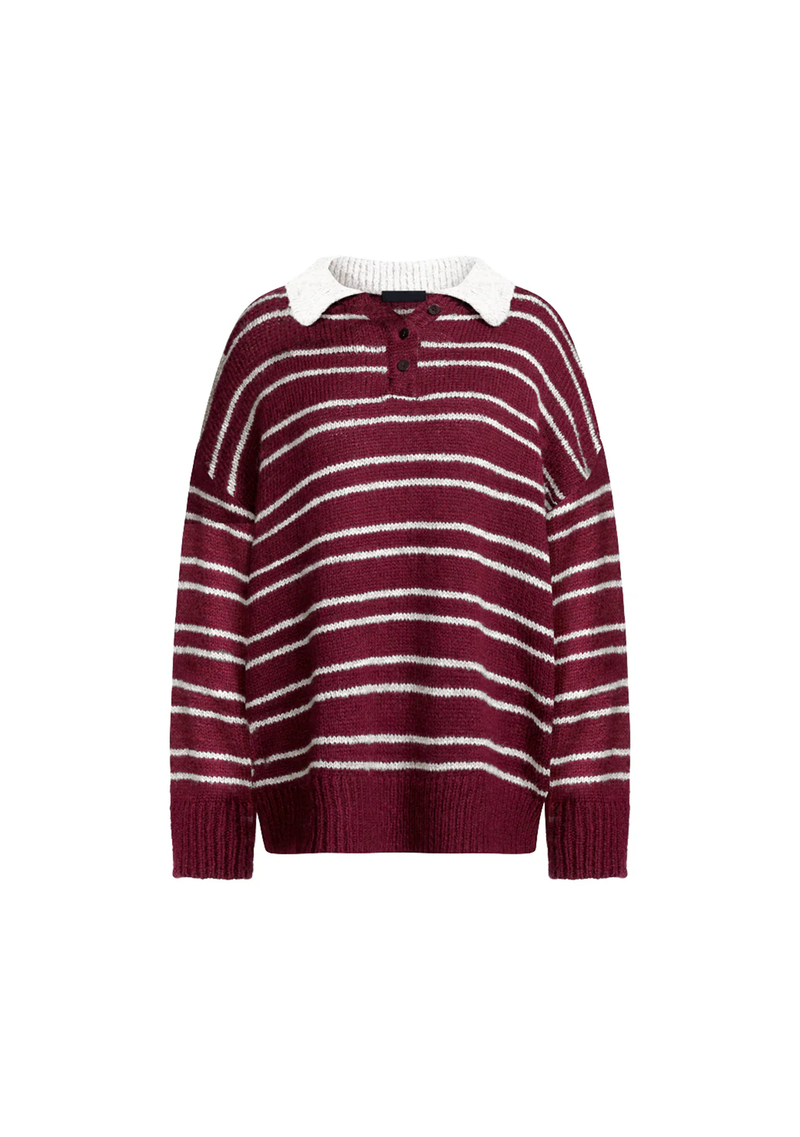 סריג דומיניק | בורדו פסים