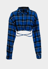 SECOND LIFE - חולצת קרופ היידי | כחול XS